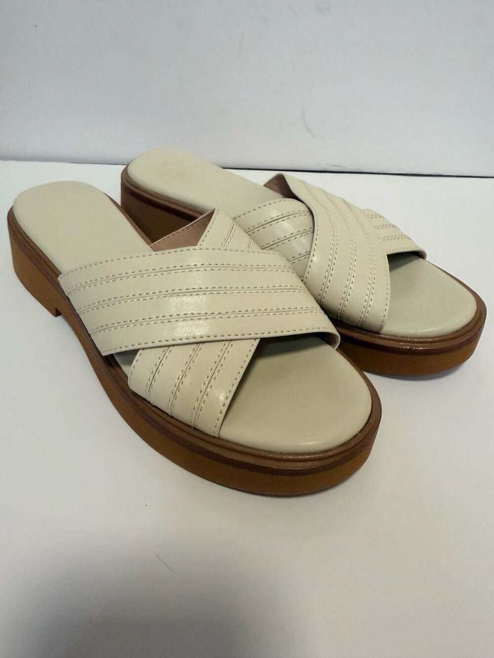 Madewell The Alina Platform Sandal Size 7 Sand Leather